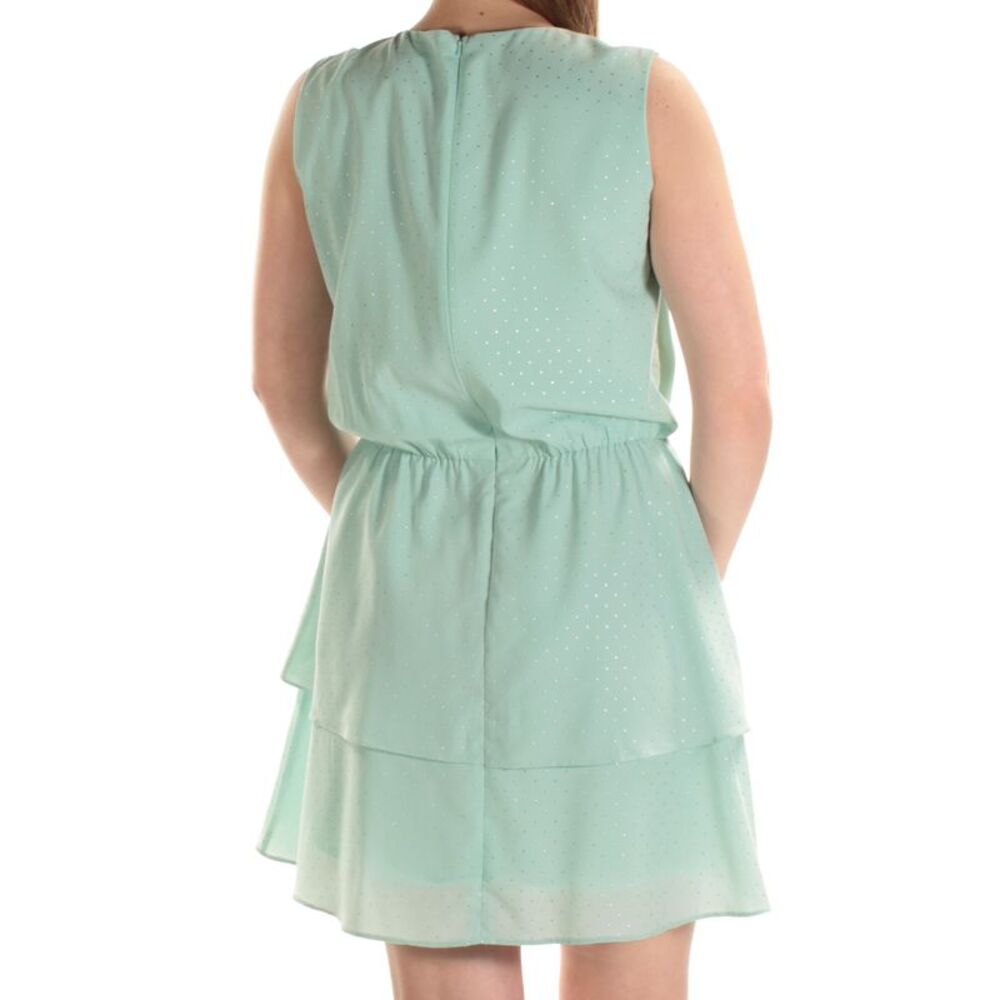 CYNTHIA ROWLEY Womens Green Sleeveless Above The Knee Fit + Flare Dress M - Picture 4 of 4